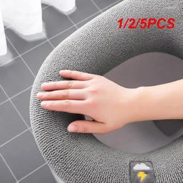Toilet Seat Covers 1/2/5PCS Thicken Cover Mat Winter Warm Soft Washable Closestool Case Lid Pad Bidet Bathroom