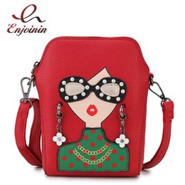 Bags Cartoon Character Design Shoulder Bag for Women Faashion Ladies Purses and Handbags Zippered Designer Bag Cross Body Pu Leather