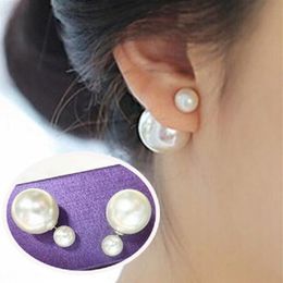 Ins fashion Jewellery luxury designer double sided frosted fur ball fashion pearl stud earrings for woman girls2934