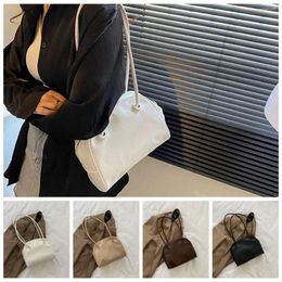 Evening Bags Pu Leather Underarm Bag Simple Long Handle Portable Handbag Shoulder Korean Style Tote Girls