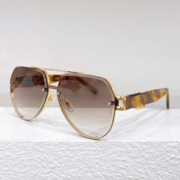 Summer Outdoor Mens Pilot Sunglasses Mens Fashion Brand Golden Butterfly Frame Brown Lens Sports Travel Style Sunglasses with Box 1595