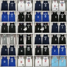 2023-24 New City Basketball Jerseys 0 Russell 2 Kawhi Westbrook Leonard 1 James 13 Paul Harde n George White Black Blue Stitched Jersey Men S-XXXL