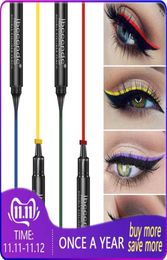 6 Colors Liquid Eyeliner Stamp Pen Matte Black Colorful Lazy Eyes Make Up Waterproof Quick Dry Blue Green Red Yellow Eye Liner2233331