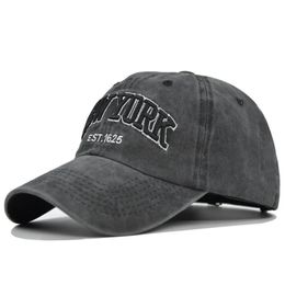 Men Women YORK Letter Peaked Hat Four Seasons Vintage Visor Baseball Cap Breathable Adjustable Hip Hop Bone Sunhat 231228