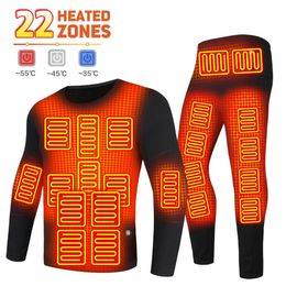 Heated Jacket USB Undershirt Thermal Underwear Motorcycle Jacket Self-heating Cotton Jacket Cotton Pants Thermal Suit Men Women 231229