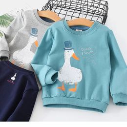 Spring Autumn Korea Style 2 3 4-10 Years Children'S Birthday Gift Long Sleeve Cartoon Animal Print Kids Baby Boy Sweatshirt 231229