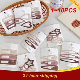 Hair Accessories 1-10PCS Bag Beige Barrettes For Kids Girl Korean Fashion Lovely Milk Tea Color Hairclip Children Gift