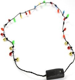 Whole 100PCS 8 lights lighting Led Necklace Necklaces Flashing Beaded Light Toys Christmas gift DHL Fedex 1230081