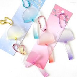 Keychains 1Pc Acrylic Wind Chime Gupan Keychain DIY Colourful Board Sticker Handmade Pendant Goo Card Gift