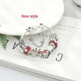 16-21CM 925 silver charms fit for European bracelet Charm Bead Accessories DIY Wedding Jewellery with gift box for girl Christmas1863