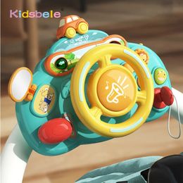 Steering Wheel Toys Children Simulation Driving Light Music Early Educational Car Sound For Pretend Play Toddlers Gifts Kids Toy 231228