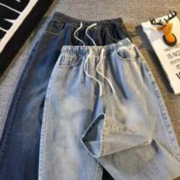 Men's Jeans Korean Baggy Men Streetwear Denim Joggers Casual Cotton Harem Pants Jean Trousers 2024 Spring Summer Cargo Jea