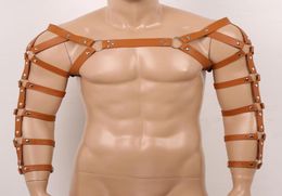 Belts Mens Sexy Caged Body Muscle Harness Top Gothic Punk Leather Restraints Strap Costume Clubwear Cosplay Shoulder Chest Belt Ar7472935