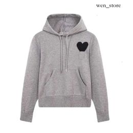 Amis paris tasarımcısı amisweater hoodie ami kapüşonlu kazak hip hop gündelik kapüşonlu coeur kalp aşk örgü sweatshirt erkekler kadın kış moda 727