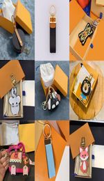 22ss Design Without Box Letter Print Cartoon Brand Designer Keychain Holder PU Leather Animal Car Keyrings Key Chain Top High Qual8861300