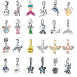 Silver Components Animal Giraffe shark alloy beads Pendant Fit Charm Bracelet Diy Jewelry Findings Women Fashion Christmas Gifts