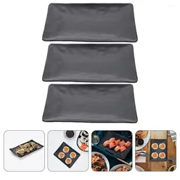 Flatware Sets 3 Pcs Melamine Sushi Tray Sashimi Storage Dishes Dessert Plate Serving Platter Fruit