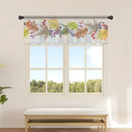 Curtain Autumn Fruit Sheer Curtains For Kitchen Cafe Half Short Tulle Window Valance Home Decor