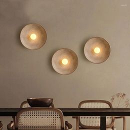 Wall Lamp Living Room Background Bedroom Bedside Art Designer Japanese Retro Homestay Aisle Decorative