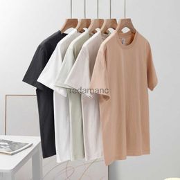 Buy two get one free Men's T-Shirts short sleeved T-shirt for women front shoulder round neck white T-shirt solid color half sleeved bottom coat for men YQ231229