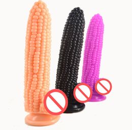 Big Corn Dildo Suction Cup Particle Surface Vagina Stimulate Artificial Penis Dick Anal Plug Femlale Masturbation Adult Bdsm Sex T2019056