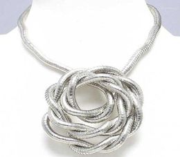 Chains Manufacture 5mm 90cm White K Plated Iron Bendable Flexible Necklace,1pcs/pack14281873