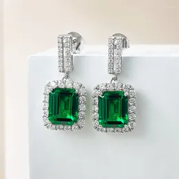 Stud Earrings 2023 S925 Sterling Silver European And American Luxury Set 8 10 Nano Green