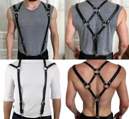 Leather Punk Personality Muscle Men039s Fashion Suspender Strap SP8G6596412