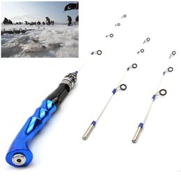 50cm 60cm 70cm Ice Fishing Rod 3 tips Winter Fishing Pole Fishing Rod blue Silver Golden Spinning outdoor Fishing Tackle 231228