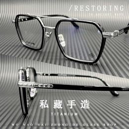 Designer Ch Cross Glasses Frame Chromes Brand Sunglasses for Men Large Face Eyeglass 160mm Ultra Light Pure Titanium Color Heart Luxury High Quality Frames Me52