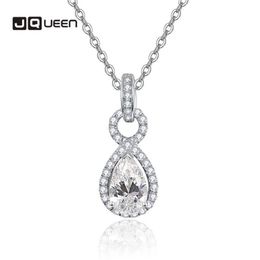 7 10mm 2 8ct Teardrop-shaped Zircon Pave Small Diamonds Pendant S925 Silver Necklace Cross Chain Women Wedding Gift Jewelry Chains281r