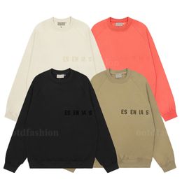 ESS LOGO Front and Back Letters Offset Printing Flower Loose Padded Sweater American Retro Street Hip-hop Trend Couple Models