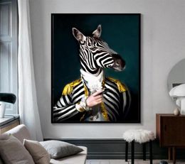 Canvas Painting Wall Posters and Prints Gentleman Zebra HD Wall Art Pictures For Living Room Decoration Dining Restaurant el Home 3865394