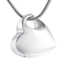 LkJ9960 Silver Tone Blank Heart Cremation Pendant Hold Love One Ashes Memorial Urn Locket Funeral Casket for Human Ashes276n
