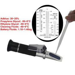 Handheld Refractometer Anti freeze Car Test Density Antifreeze Glycol Battery Acid Engine Coolant Tester Fluid ATC Refractometer 231229