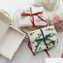 Other Event Party Supplies 16.2X11.2X4Cm Flower And Leaves Under Sun Theme 10 Set Candy Paper Box Valentine Wedding Favor Boxes Bi Dhun0