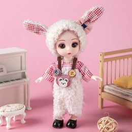 1 12 BJD Doll 16cm with Clothes and Shoes Movable 13 Joints Fashion Model Cute Girl Birthday Gift Toys 231228