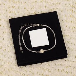 High Quality Tennis Graduated Women Necklace Jewelry Brand Letter Circle Design Fashion Luxury Diamonds Inlay Women Elegance Party2193