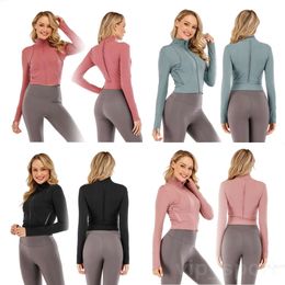 Align Lu Define Yoga Coat Tops Ladys Fitness Jacket Stand Collar Comprehensive Sportswear Workout Long Sleeve Jackets Jogging Outdoor Clothing Thin