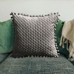 Pillow Case Fashion Soft Colorfast 45x45cm Tassel Design Corduroy Throw Household Supplies