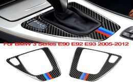 Car Interior Centre Control Gear Shift Panel Cover Stickers LHD RHD Carbon Fibre Car Accessories For BMW E90 E92 E93 3 Series5610406