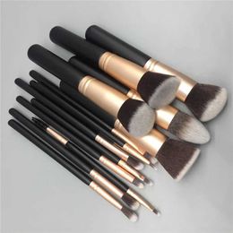 Makeup Brushes 14 pieces of makeup brush set used for foundation make-up powder blusher lips eye shadow eyeliner tools Q240507
