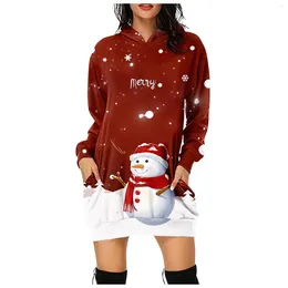 Women's Hoodies Christmas Snowflake Printed Sweater Fashion Carnival Party Casual Dress Fun Pattern Hoodie