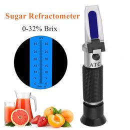 Handheld Sugar Refractometer Densimeter 0-32% Brix Sugar Concentration Tester Device Fruits Grapes ATC in Retail Box 30%OFF 231229