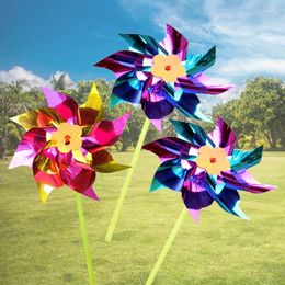 Garden Decorations 5Pcs Plastic Windmill Mixed Colours Pinwheel For Kids Toys Gift Yard Outdoor Party Toy
