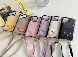 Shoulder Lanyard Chain Wallet Phone Case For iPhone 13promax 13pro 11promax 11 12 12pro 14ps 14 Pro Max Leather Texture Crossbody Necklace Strap Cover8244908