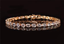 New Men039s Tennis Bracelet Rock Street Hip Hop Jewelry Women039s Gold Bracelet Ice Out CZ Stone Three Colors Drop 2795467