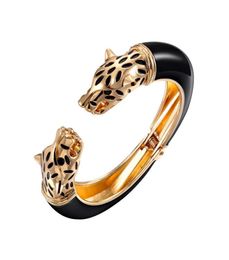 Bangle Leopard Panther Women Animal Bracelets Jaguar Cuff Jewelry Femme Multicolor Crystal Resin Gold Party Gift Pulseras3918163