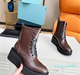 DesignerLace-Up Boots High Quality Men Women Boots Real Leather Half Boot Classic Style Shoes Winter Fall Snow Boots Nylon Canvas