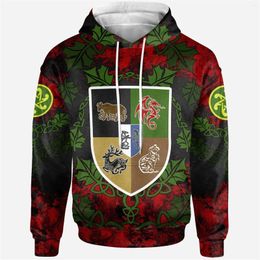 Men S Hoodies HX Hoodie St Patrick Day Coats Fashion D Printed Pullovers Tops Casual Women Clothing Drop